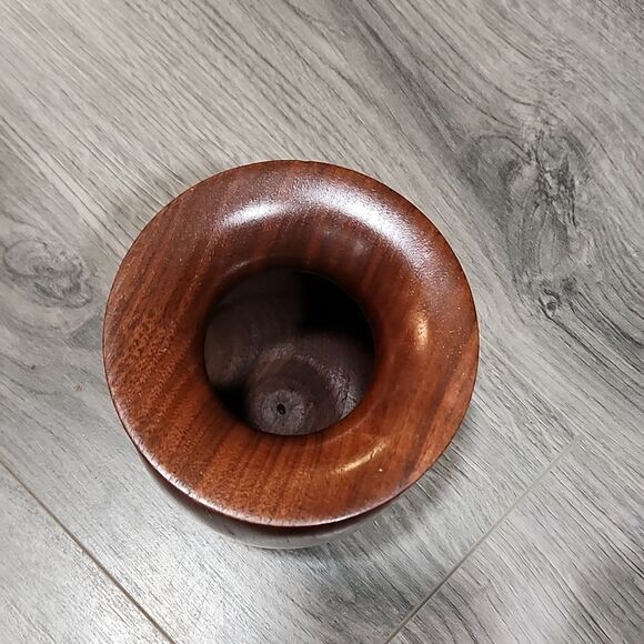 Vintage Wooden Dark Vase - Picture 2 of 6